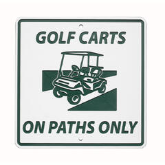 12" x 12" Green Line Sign-Golf Carts on Paths Only SG10343 - PGM.no